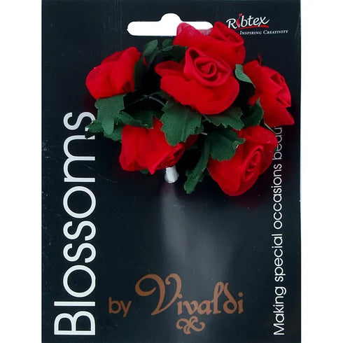 25mm Satin-Organza Rose with Leaves (available in 4 colours)